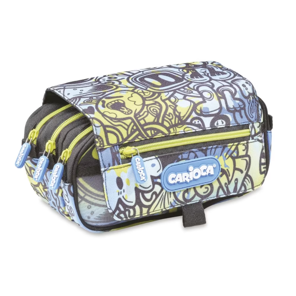 Κασέτινα CARIOCA Βαρελάκι Comix 3 Zip Yellow/Blue