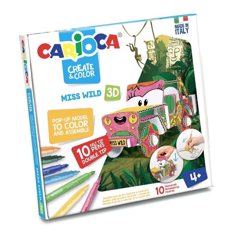 ΣΕΤ ΖΩΓΡΑΦΙΚΗΣ CARIOCA ΧΑΡΤΟΚΟΠΤΙΚΗ CREATE & COLOR Ms WILD